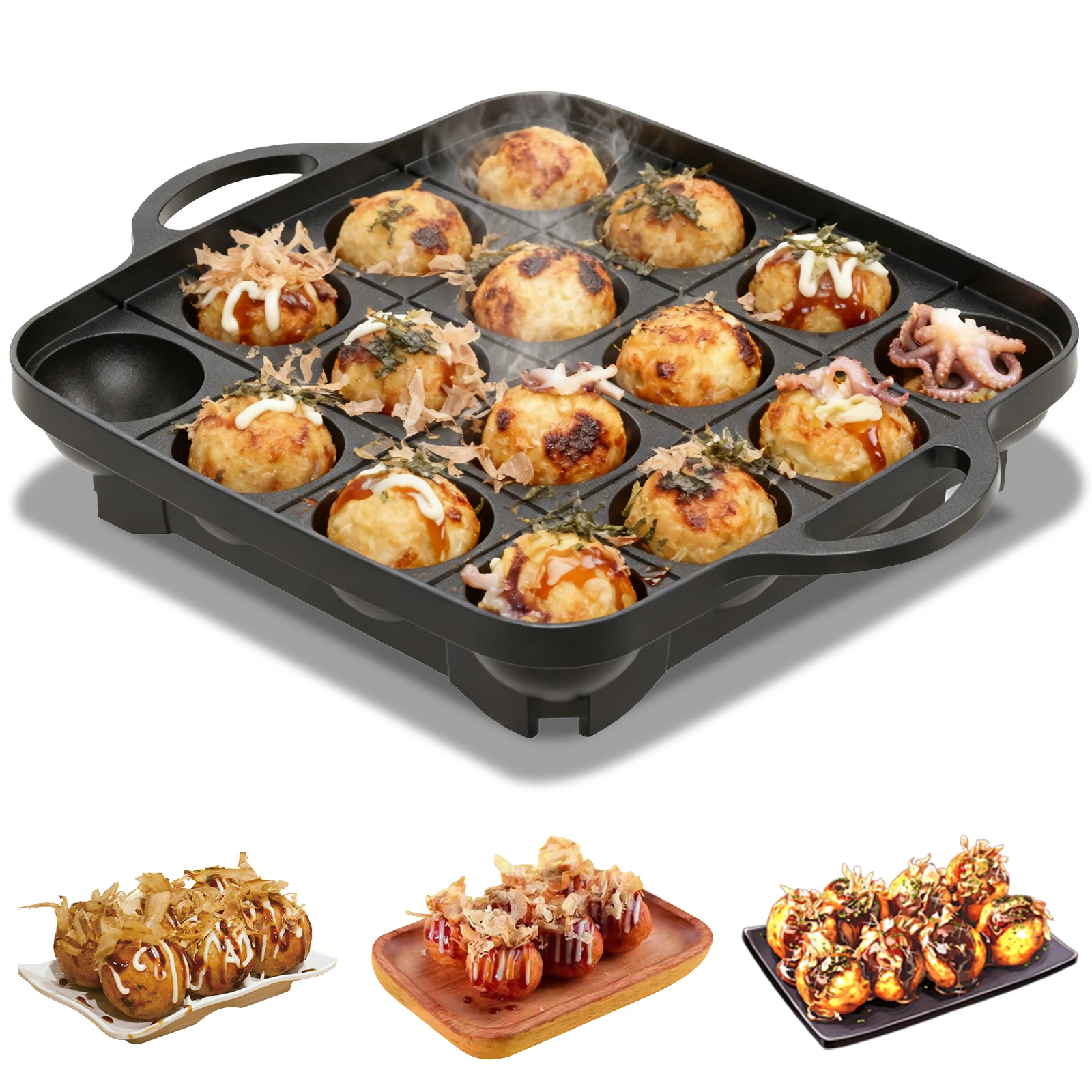 Takoyaki Pan Cast - Panci Takoyaki 16 Lubang dari Aluminium