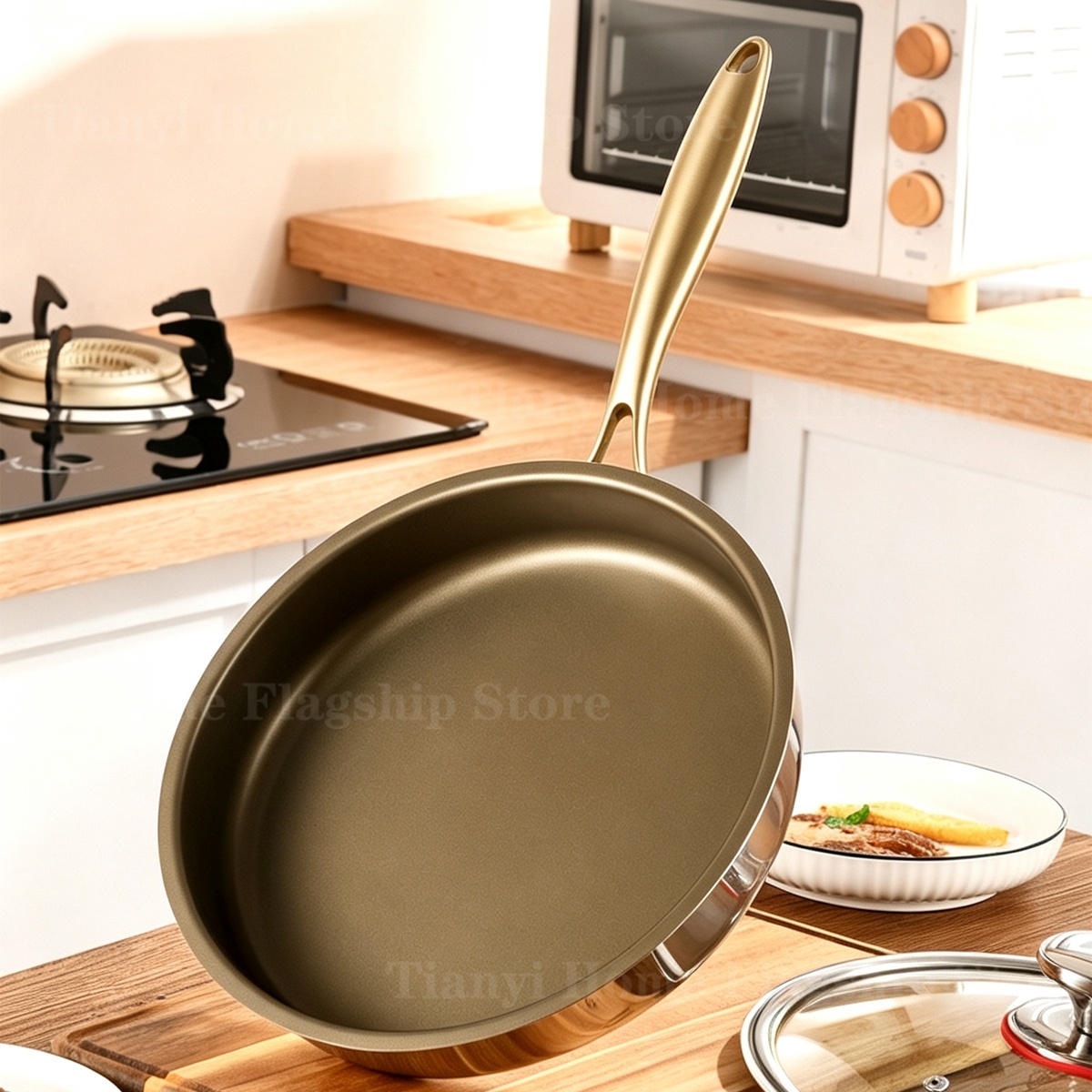 Home Cooking Steak - Wajan Penggorengan Titanium Stainless Steel Anti