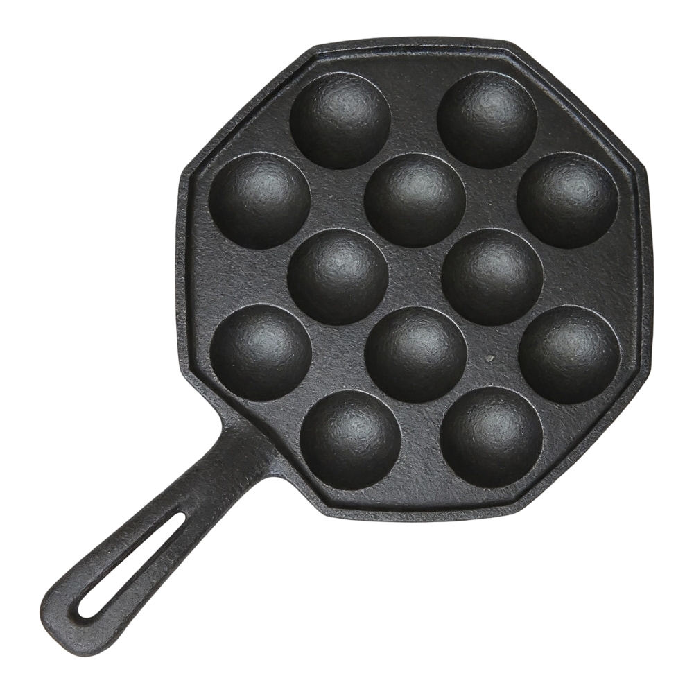 Takoyaki Pan Cast - Pembuat Takoyaki Besi Cor 12 Lubang