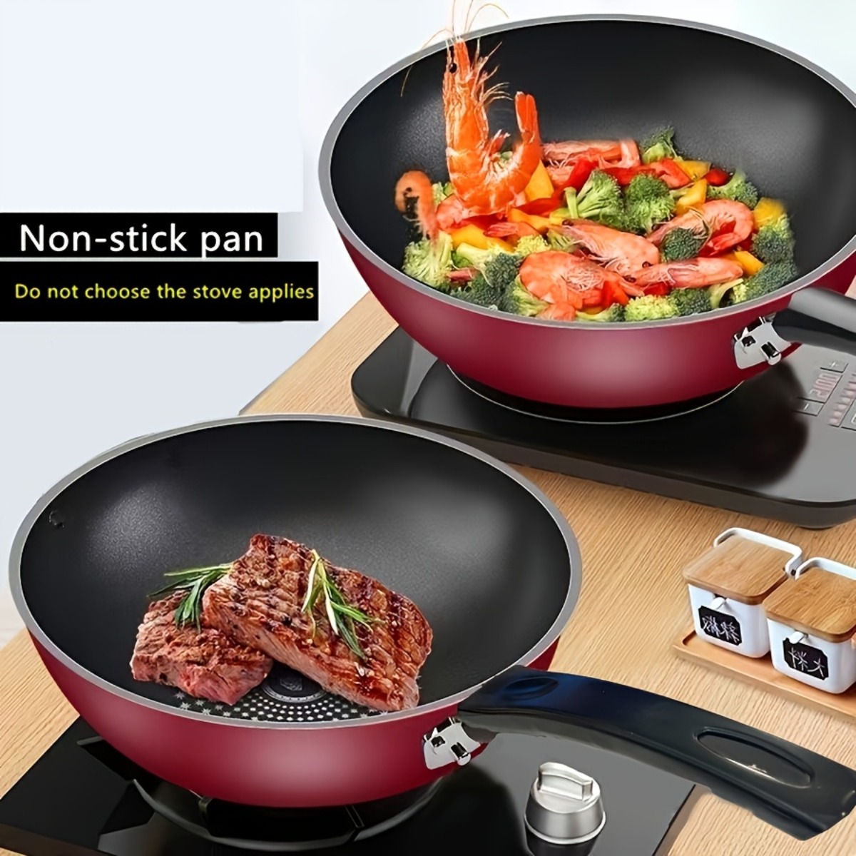 Home Cooking Steak - Wajan Penggorengan Anti Lengket, Wajan Wok