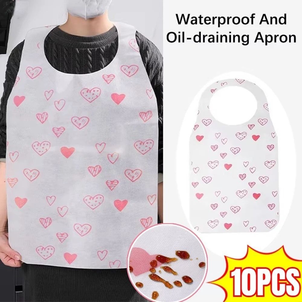 Home Cooking Oil Disposal - 10Pcs/Bag Celemek Sekali Pakai Bermotif Hati