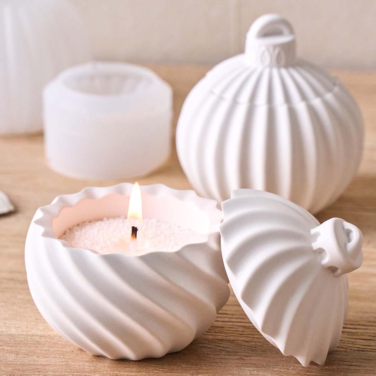 Idli Steamer Mold - Cetakan Silikon Lilin Motif Garis Diagonal