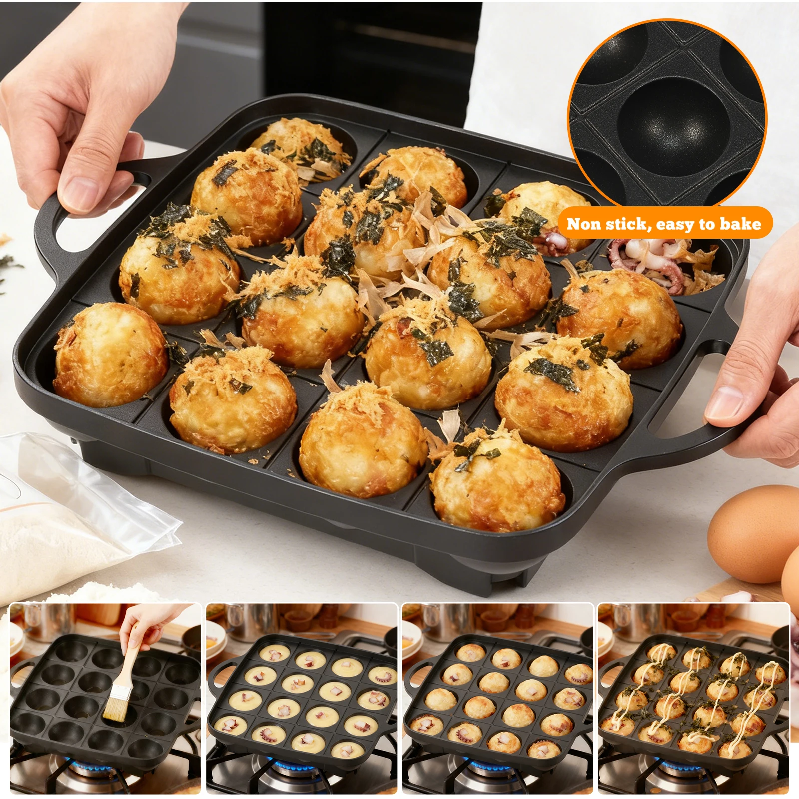 Panci Takoyaki 16 Lubang dari  - Takoyaki Pan Cast ulasan dan harga