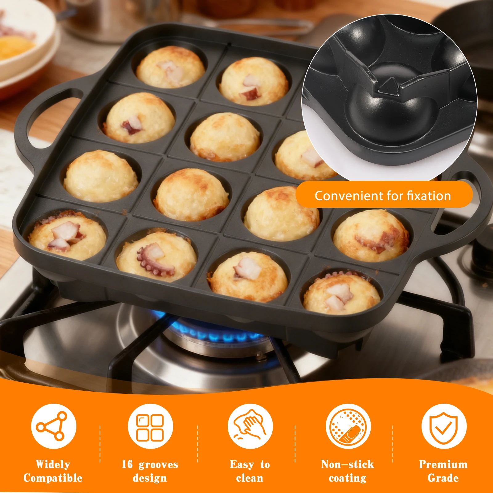 Panci Takoyaki 16 Lubang dari  - Takoyaki Pan Cast ulasan dan harga