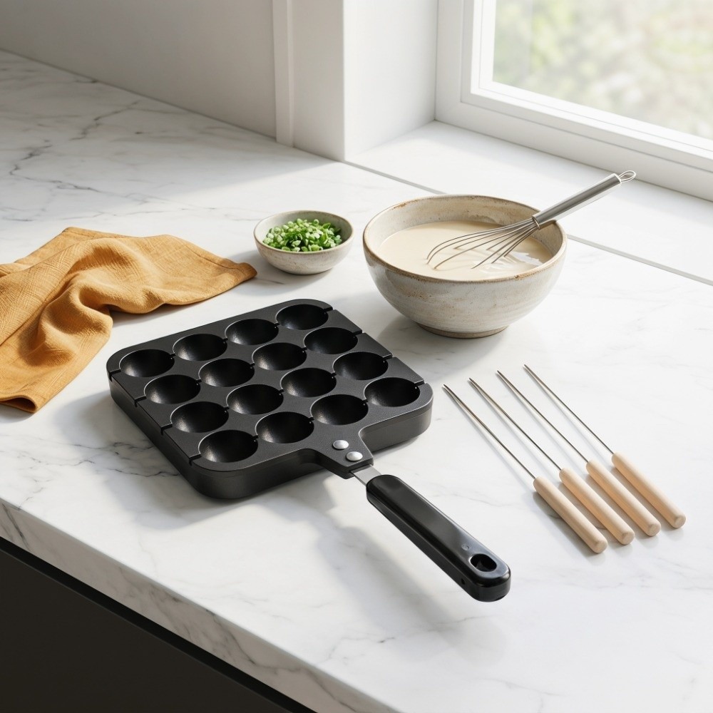 Wajan Panggang Takoyaki Alumin - Takoyaki Pan Cast ulasan dan harga