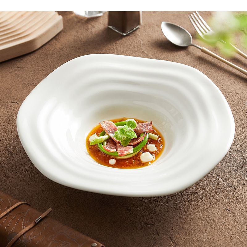Piring Salad Putih Berbentuk T - Home Cooking Steak ulasan dan harga