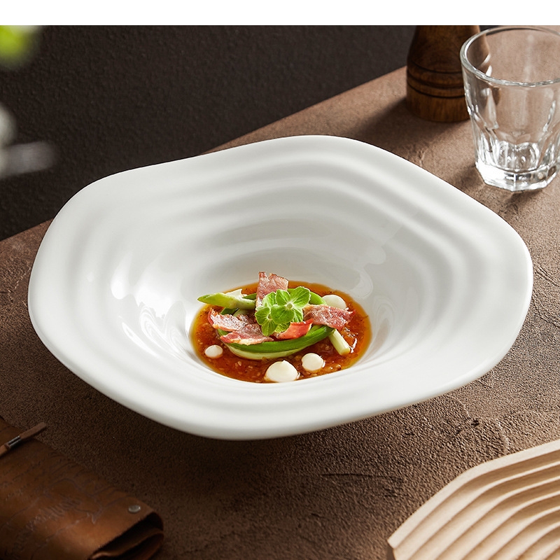 Piring Salad Putih Berbentuk T - Home Cooking Steak ulasan dan harga