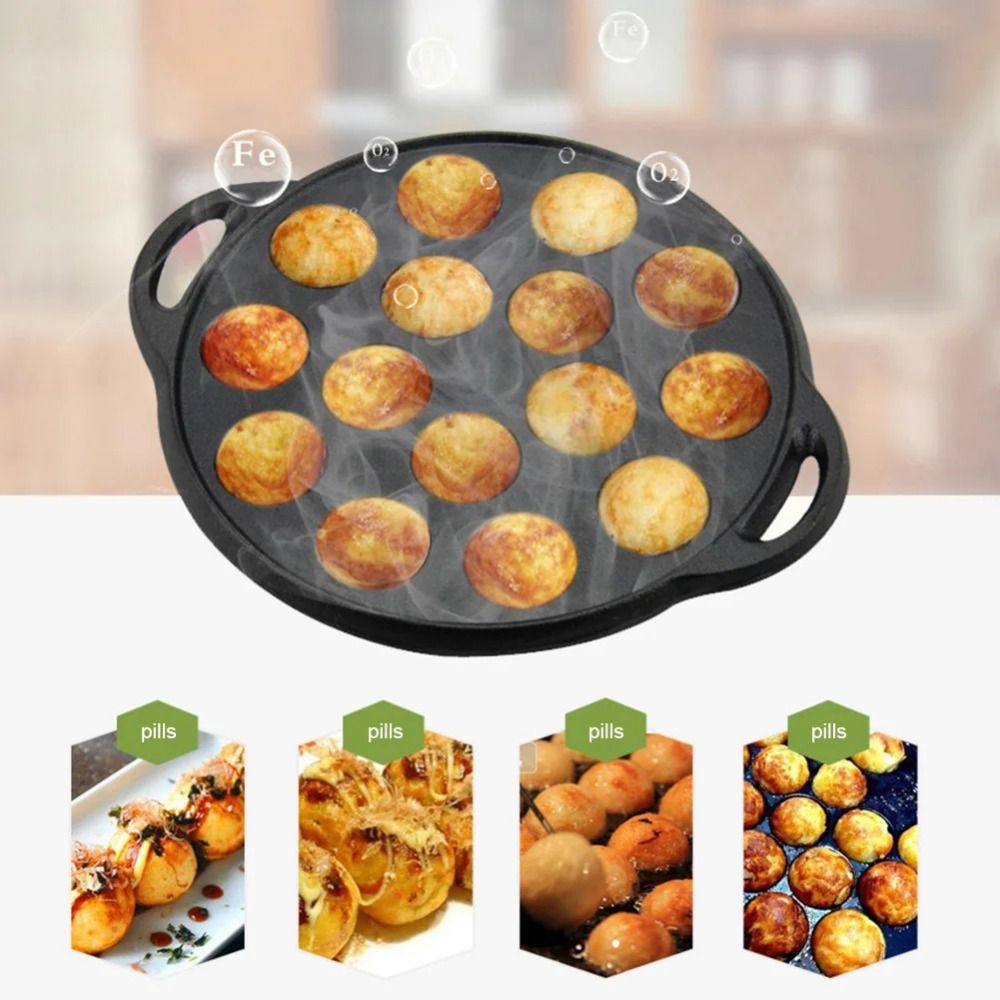 Wajan Takoyaki Besi Cor 15 Lub - Takoyaki Pan Cast ulasan dan harga