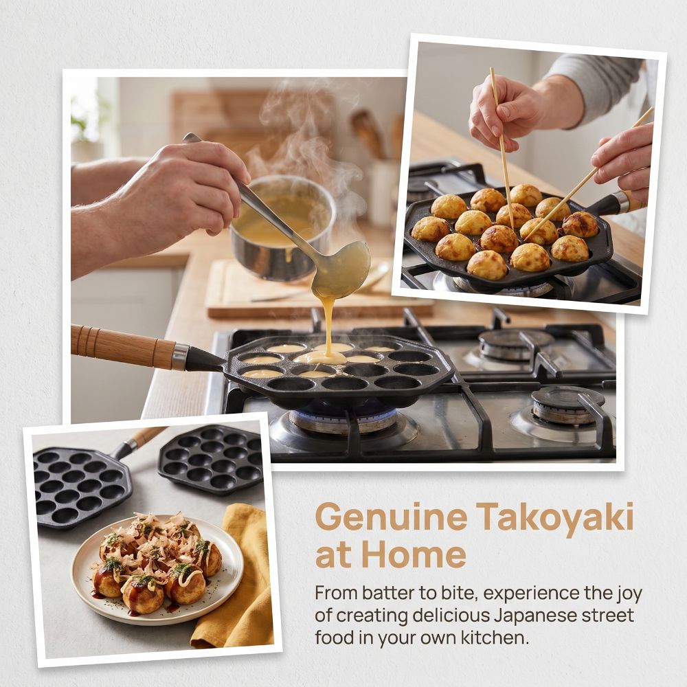 Pembuat Takoyaki Besi Cor Anti - Takoyaki Pan Cast ulasan dan harga